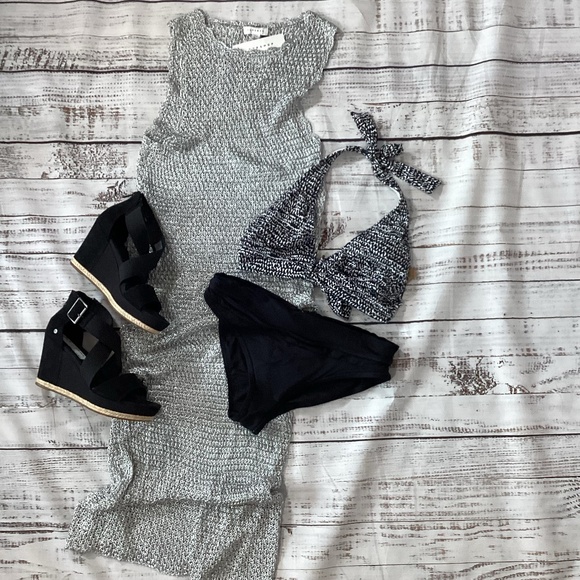 244. TOPSHOP Silver Cover-Up / Dress NWT Size 14 - Picture 1 of 9